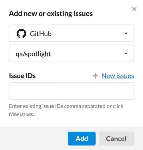 Add GitHub issues from Testmo